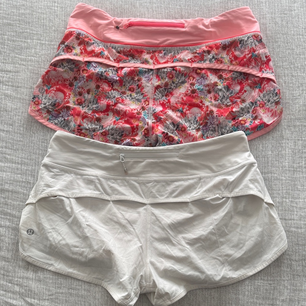 lululemon athletica Pink and White Athletic Shorts Budle.